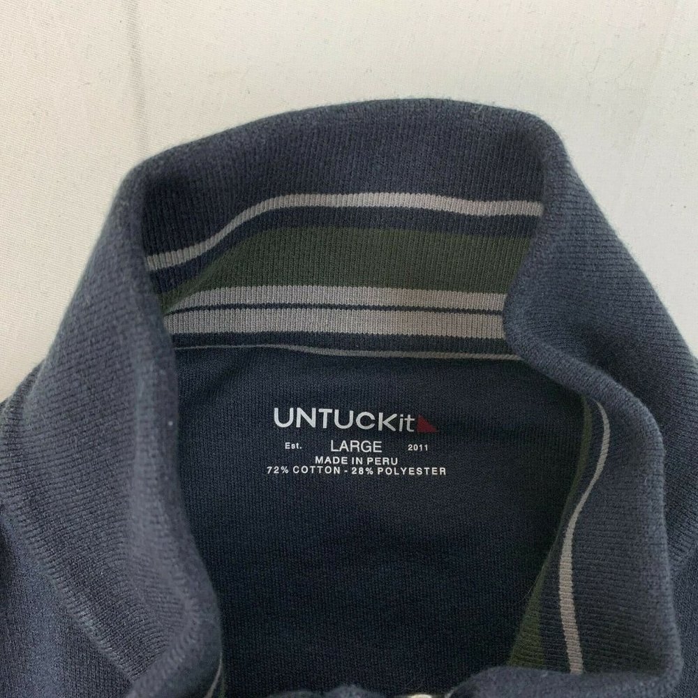 Untuckit Solid Quarter Zip Pullover Sweatshirt Na… - image 4